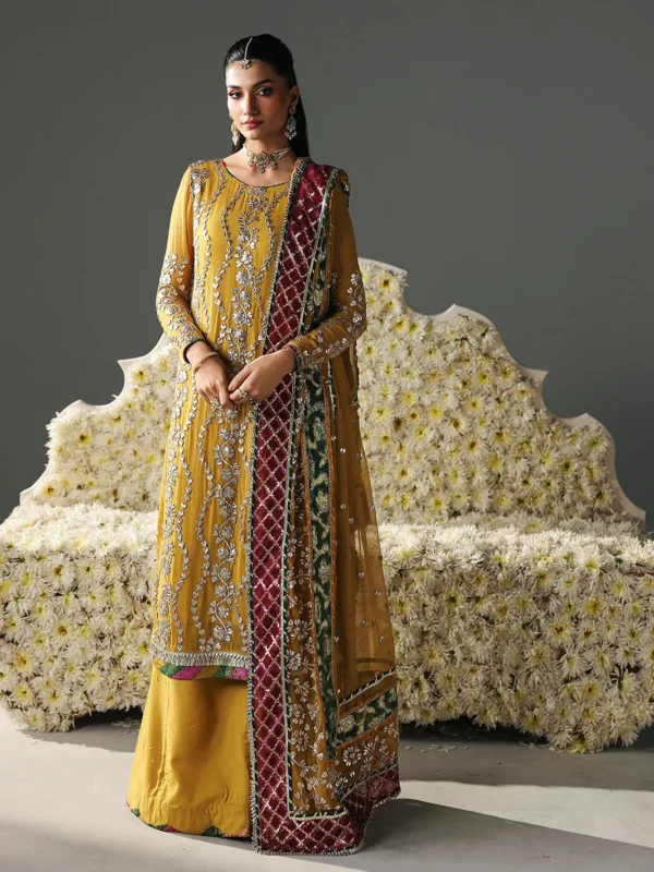 Zilverah Multicolor Chiffon Sharara Set – Festive Formal Wear Pakistan