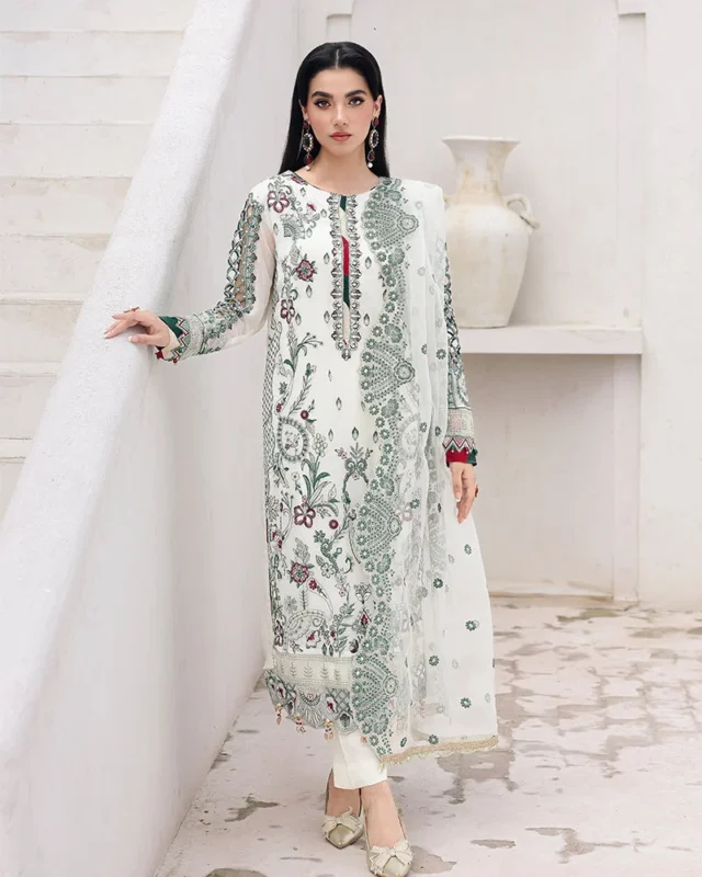 Zilverah chiffon 3-piece sequin embroidered formal wear dress Pakistan