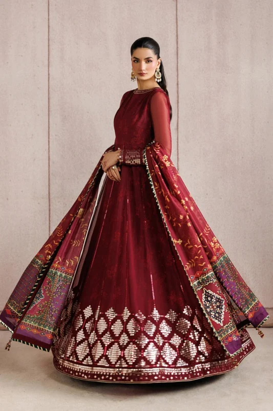 Zilverah Embroidered Chiffon 3-Piece Party Wear Suit Pakistan – Multi Color