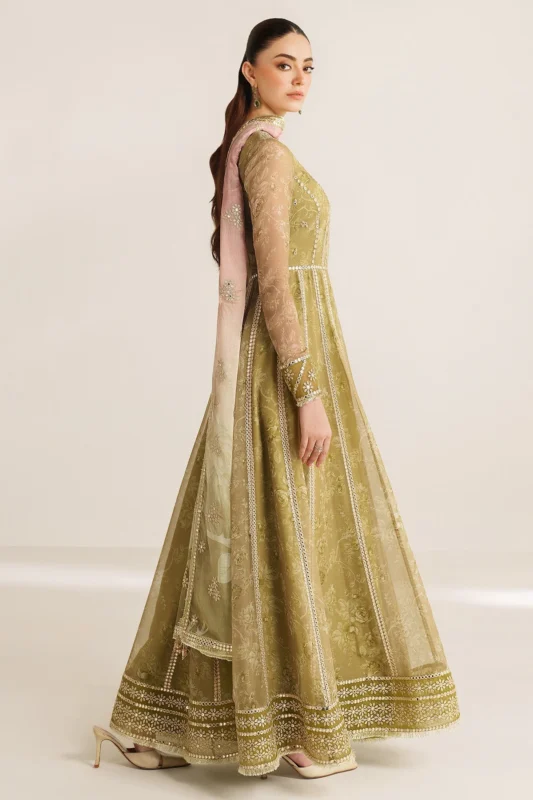 Zilverah embroidered chiffon formal wear 3-piece suit buy online Pakistan