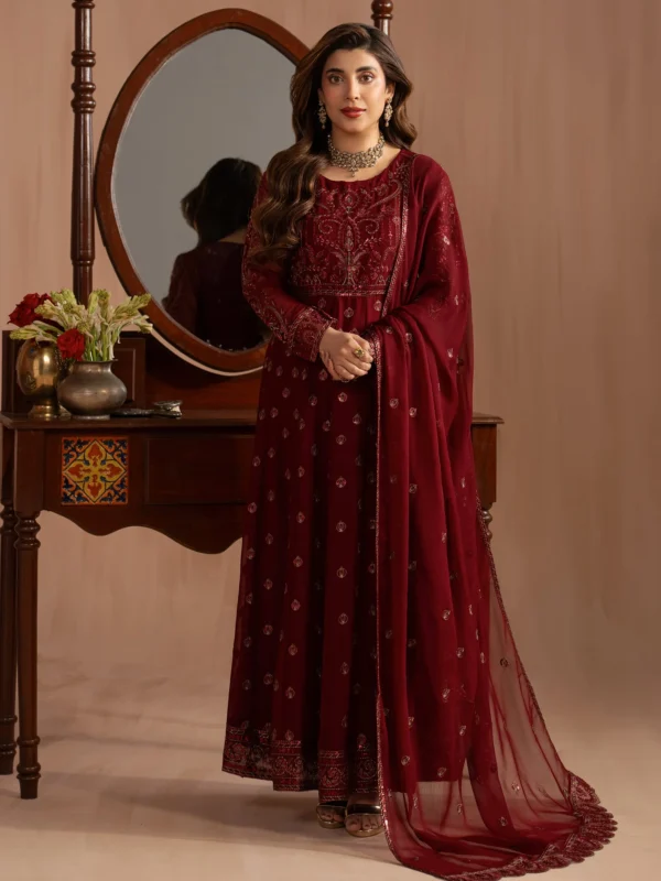 Zilverah 3-piece embroidered chiffon maxi formal wear buy online Pakistan