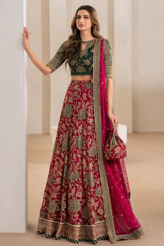 Zilverah Embroidered Chiffon Party Wear Lehenga Set – Buy Online Pakistan