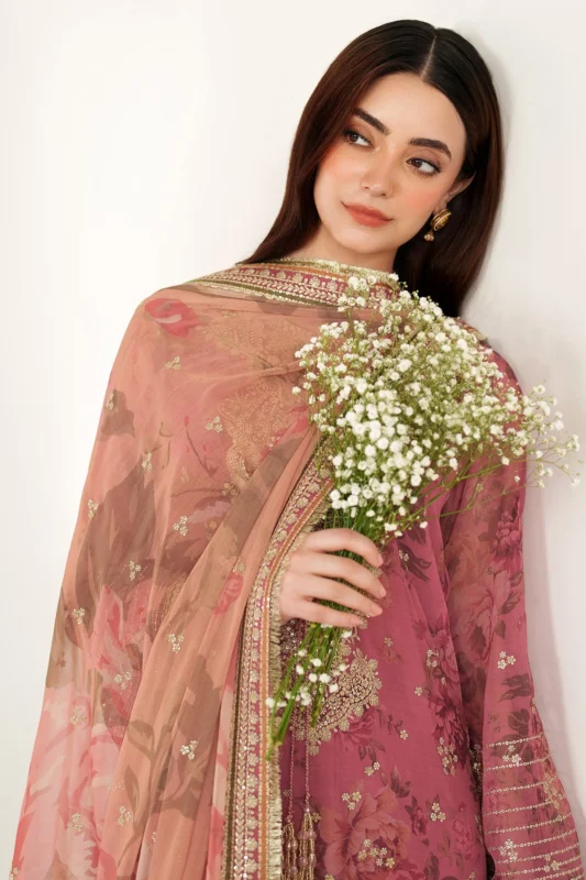 Zilverah Embroidered Chiffon 3-Piece Party Wear Suit Pakistan - Multi Color Festive Collection