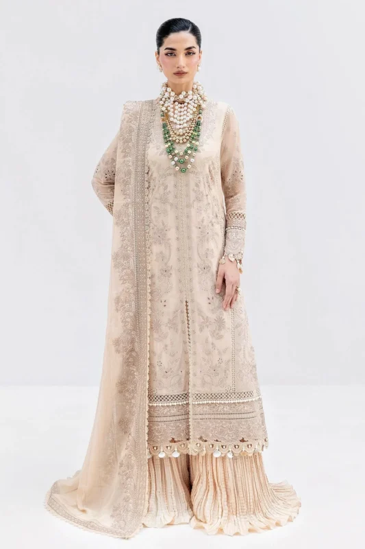 Zilverah Sand Embroidered Georgette 3-Piece Party Wear Suit — Buy Online Pakistan