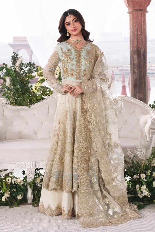 Zilverah embroidered khaddi net 3-piece formal wear suit with handmade embellishments – buy online Pakistan