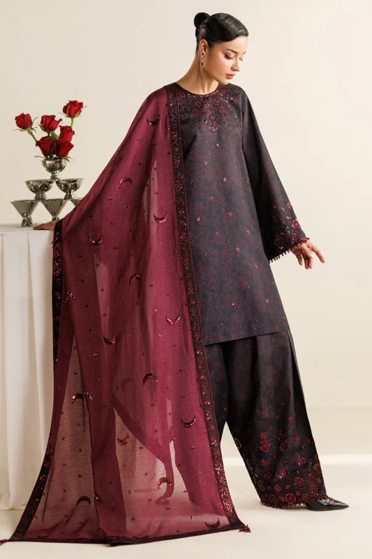 Zilverah Embroidered Raw Silk 3-Piece Formal Wear Buy Online Pakistan