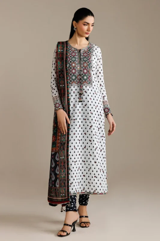 Zilverah Embroidered Raw Silk Formal Wear Dress — Buy Online Pakistan