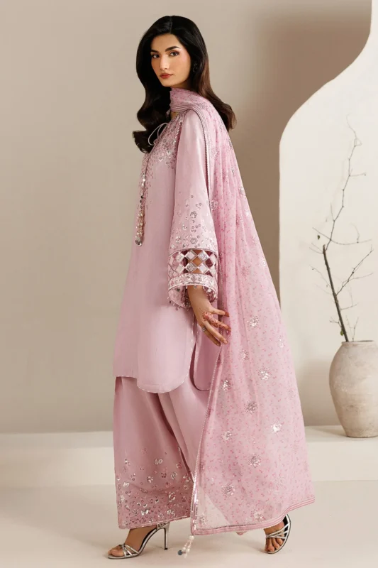 Zilverah embroidered raw silk formal wear dress buy online Pakistan