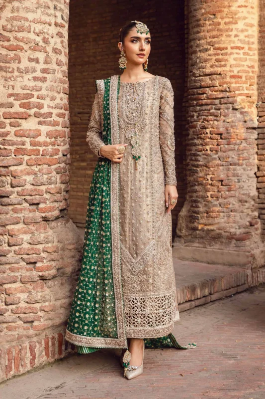 Zilverah Ivory Embroidered Churidar Set — Luxury Formal Wear Pakistan