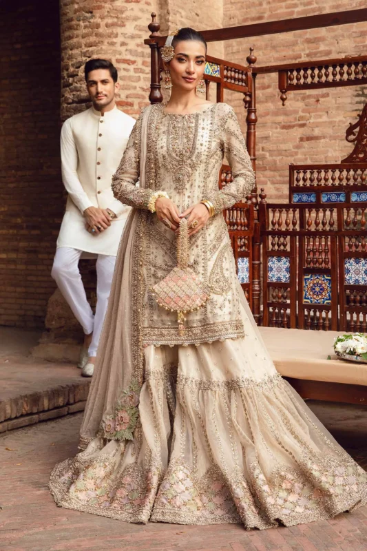 Zilverah Ivory Gharara Set Luxury Party Wear Buy Online Pakistan