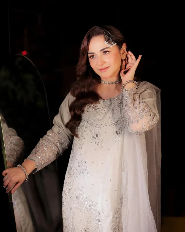 Zilverah Korean Raw Silk Gharara 3PC Party Wear Pakistan - Grey