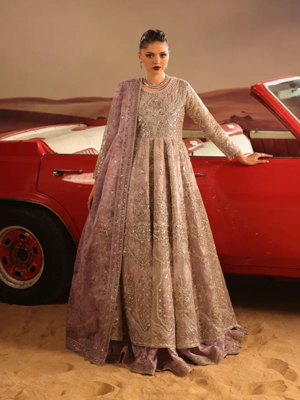 Zilverah lilac organza 3-piece luxury formal wear dress Pakistan — featured look