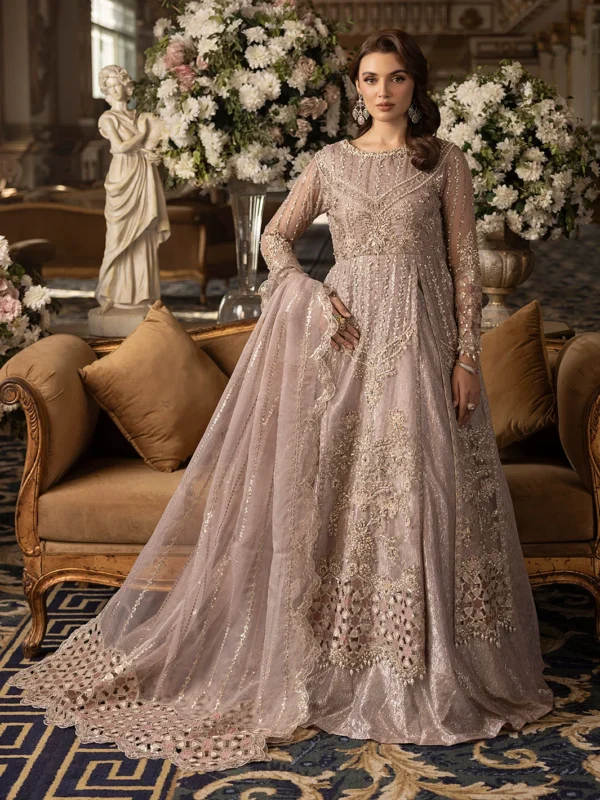 Zilverah Lilac Organza Maxi Formal Wear Dress Buy Online Pakistan
