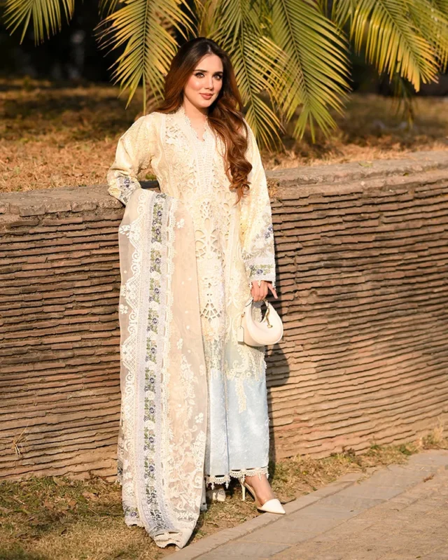 Zilverah Organza Sequin Embroidered 3-Piece Party Wear Dress - Buy Online Pakistan