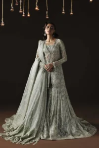 Zilverah Ivory Organza 9-Piece Sharara Set — Luxury Party Wear Pakistan