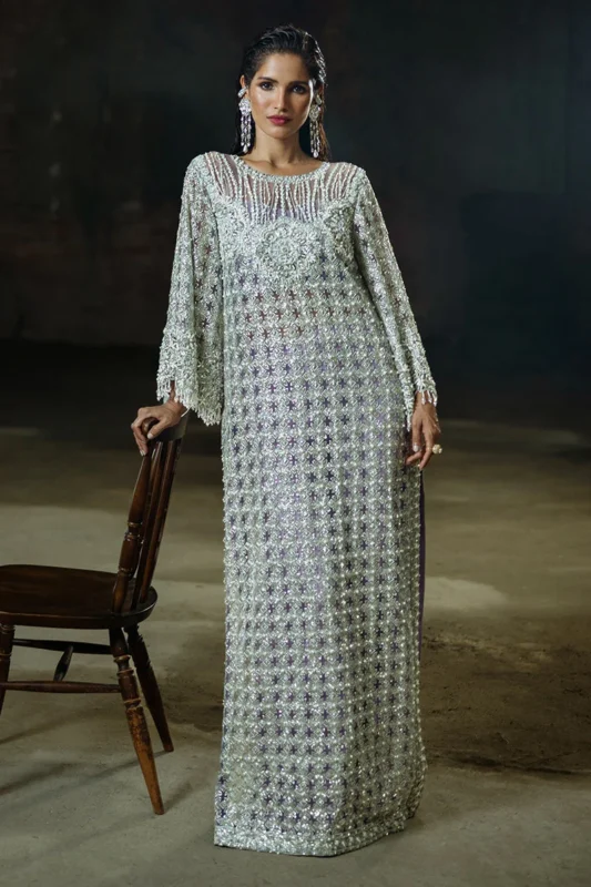 Zilverah purple embroidered net 3-piece formal wear for weddings Pakistan