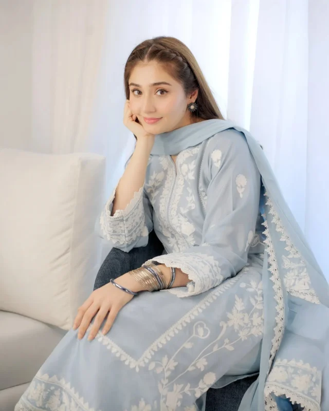 Zilverah Sheesha Silk 3PC Embroidered Party Wear Suit Pakistan - Ferozi