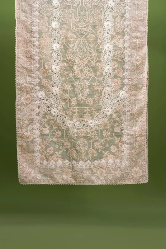 Zilverah Sky Blue Luxury Slub Organza Dupatta for Wedding and Party Wear – Buy Online Pakistan