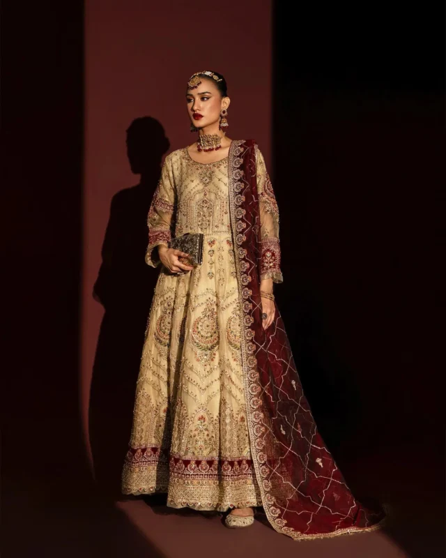 Zilverah Skin Tissue Maxi 3-Piece Party Wear Dress Buy Online Pakistan