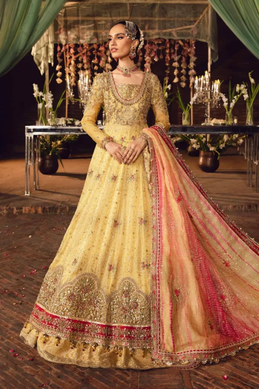 Zilverah Yellow Embroidered Couture Lehenga Set — Formal Wear Pakistan